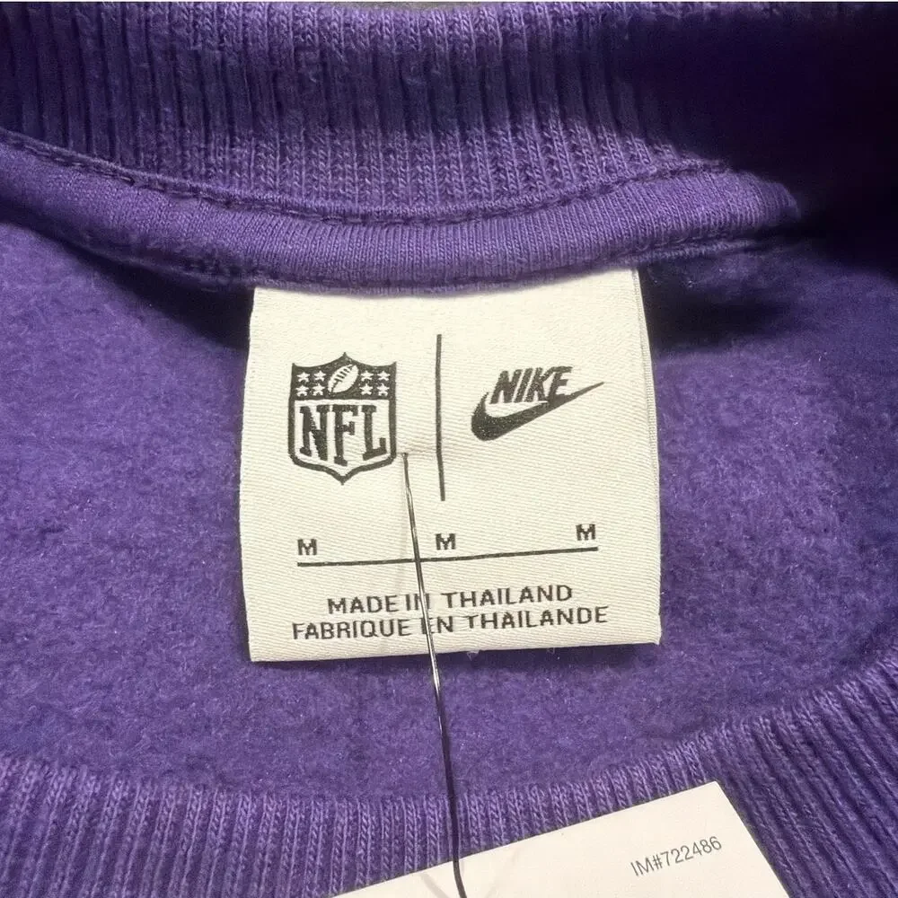 NWT Nike Baltimore Ravens Crewneck Sweatshirt, Purple and Black, Women's Medium